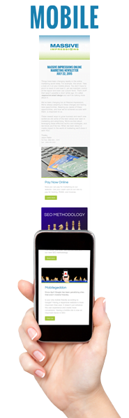 mobile view of a responsive email design