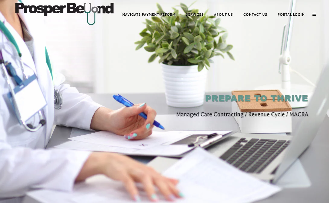 healthcare consultant website homepage - Prosper Beyond